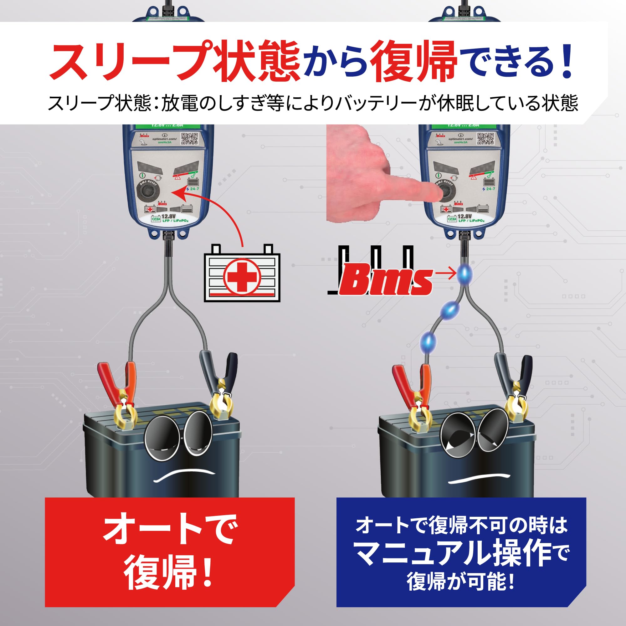 Amazon | テックメイト(TecMATE)【公式】オプティメイト 12.8Vリン酸鉄